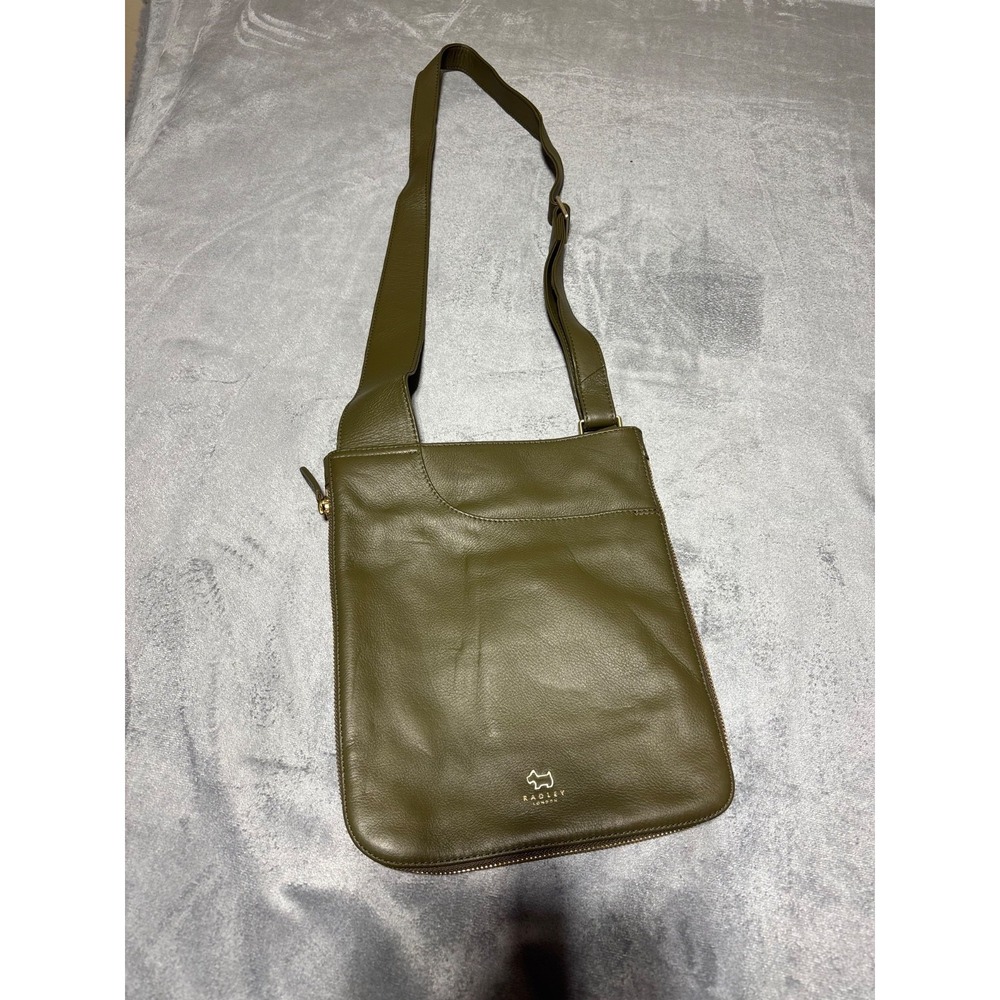 Radley London Green Leather Handbag Crossbody Shoulder Purse Bag